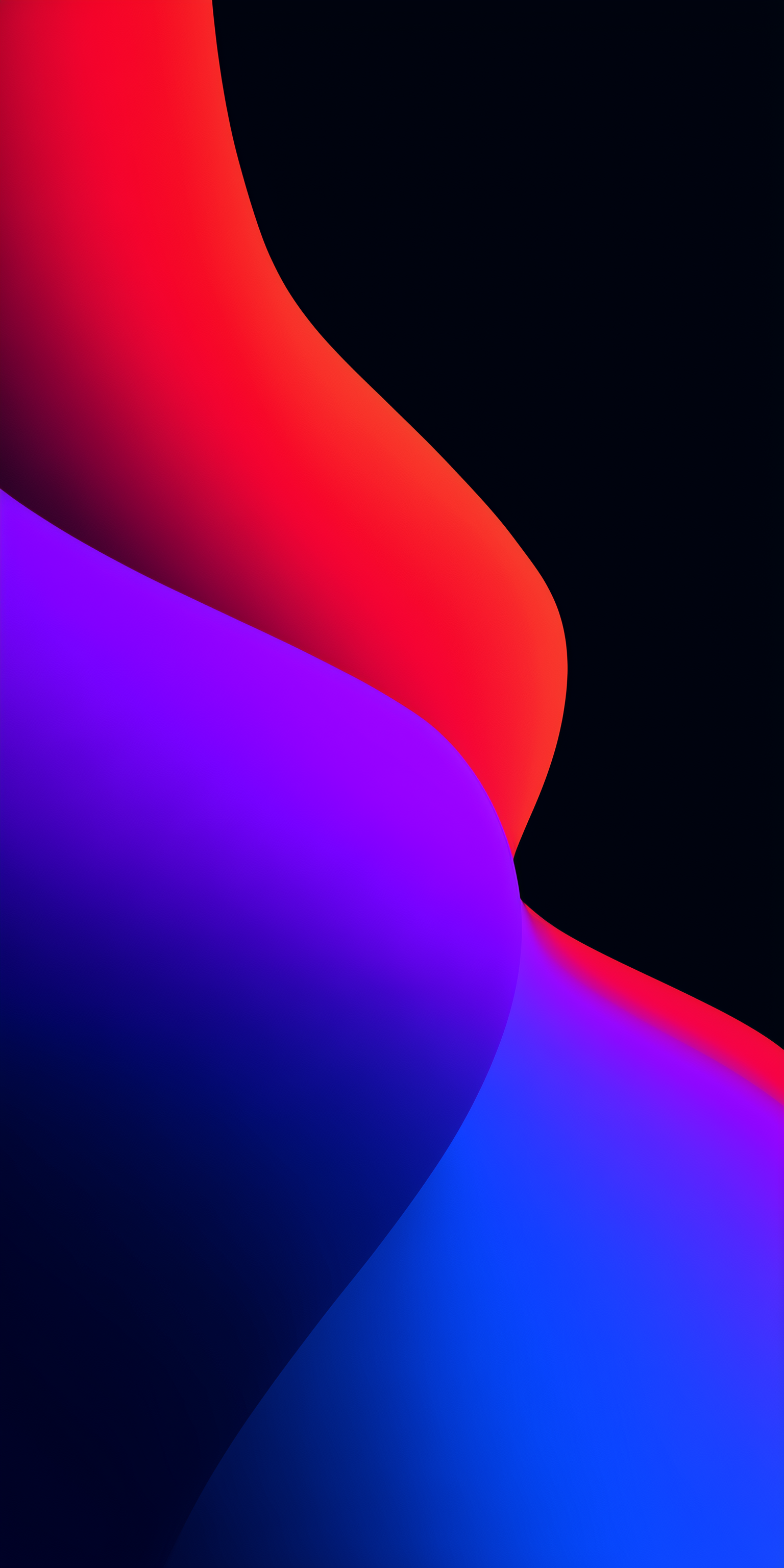 Colorful PhoneWalls wallpaper with red, purple and blue flowing shapes